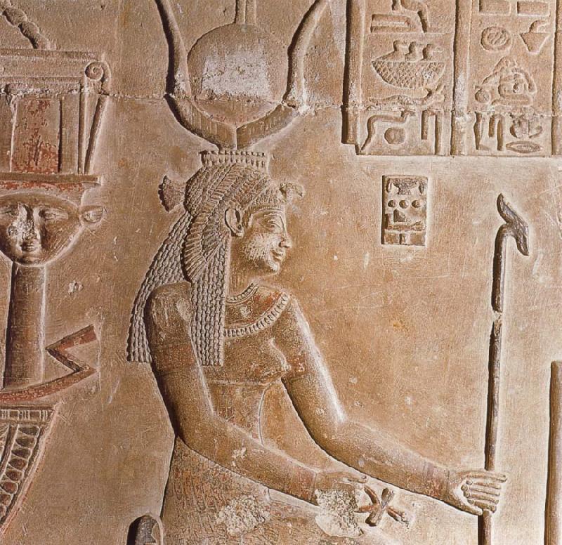 unknow artist Kleopatra VII. ,Relief,Dendera,Agypten